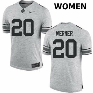 NCAA Ohio State Buckeyes Women's #20 Pete Werner Gray Nike Football College Jersey NYH0745CJ